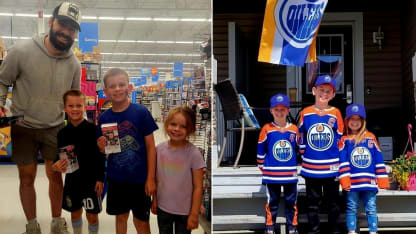 Jake Walman buys trading cards for young fans