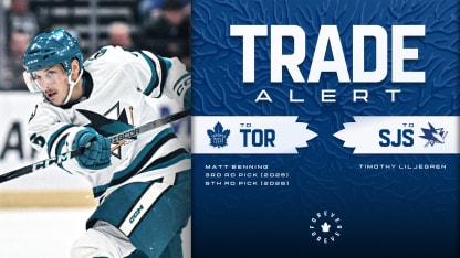 Maple Leafs Complete Trade With San Jose Sharks